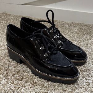 Donald J. Pliner Black Patent Leather Loafers